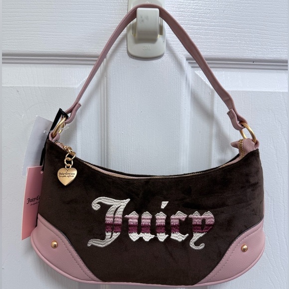 NWT Juicy Couture Retro Vibe Shoulder Bag in Chocolate/Dusty Blush (Pink/Brown) - Picture 1 of 4